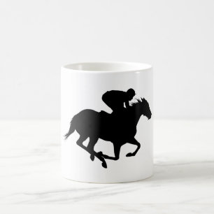 Taza De Café Silueta de caballo de carreras