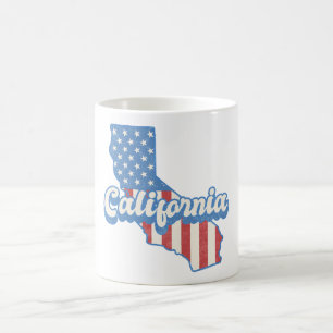 Taza De Café Silueta de California Stars & Stripes