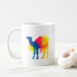 Taza De Café Silueta de camello de pintura con spray minimalist