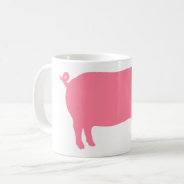 Taza De Café Silueta de cerdo rosa | Fun Farm Animal