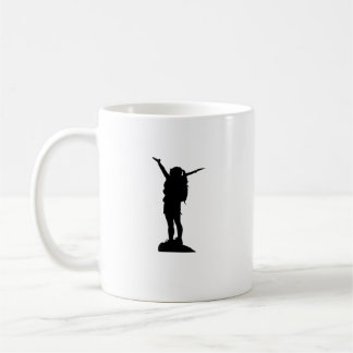 Taza De Café Silueta de chica montañoso escalada