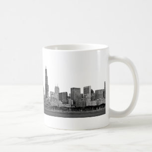 Taza De Café Silueta de Chicago Grabada
