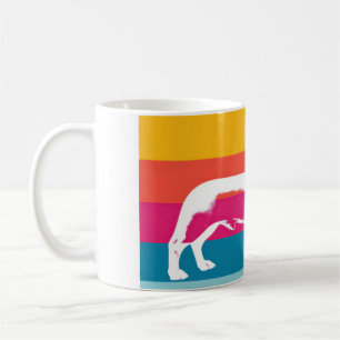 Taza De Café Silueta de Dachshund de Arte Pop Retro
