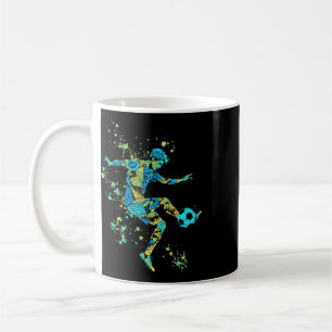 Taza De Café Silueta de fútbol dinámico _2