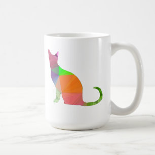 Taza De Café Silueta de gato Low Poly