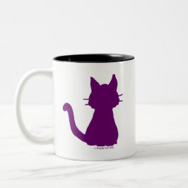 Taza De Café Silueta de gato morado