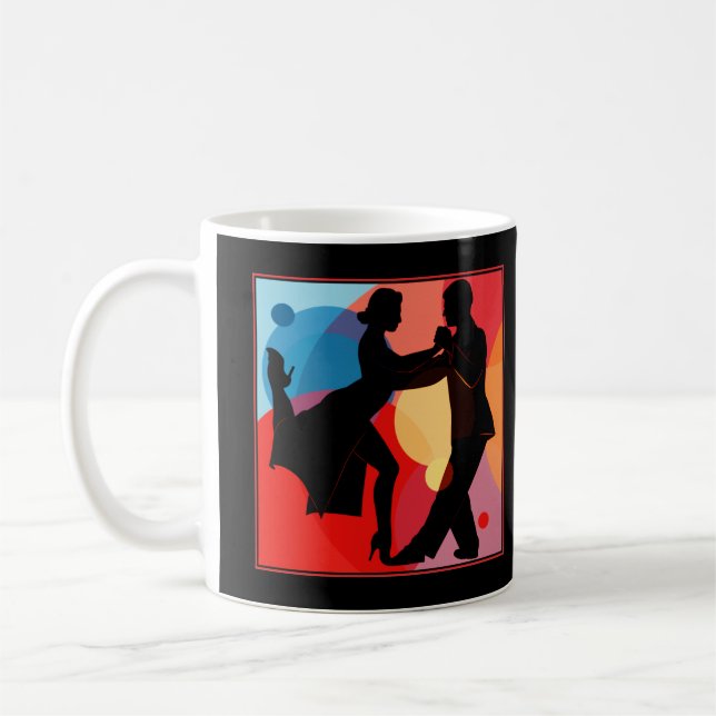 Taza De Café Silueta de la pareja argentina Tango Dance (Izquierda)