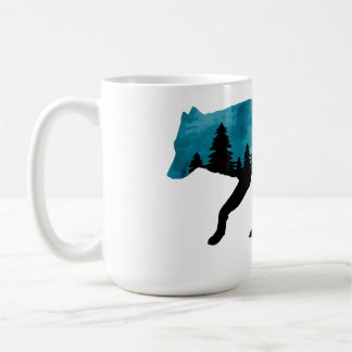 Taza De Café Silueta de lobo moderna 