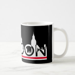 Taza De Café Silueta de Londres y bandera inglesa