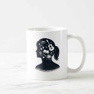 Taza De Café Silueta de Mente Creativa | Artística Personalizad