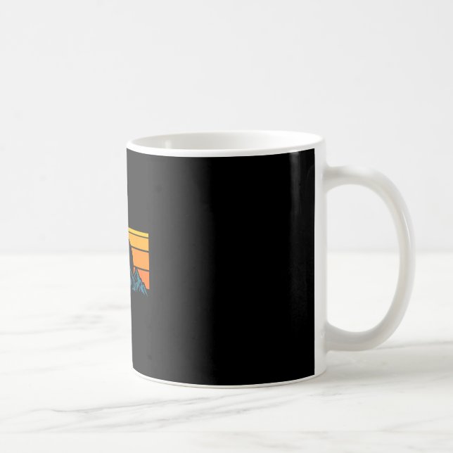 Taza De Café Silueta de montaña retro (Derecha)