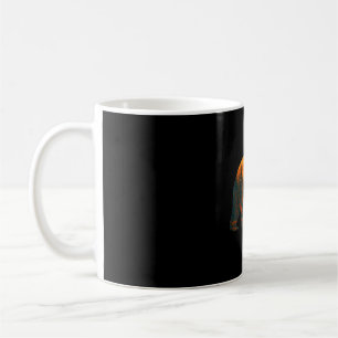 Taza De Café Silueta de oso con paisaje forestal y puesta de so