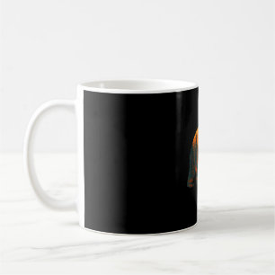 Taza De Café Silueta de oso con paisaje forestal y puesta de so