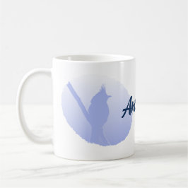 Taza De Café Silueta de pájaro azul claro minimalista