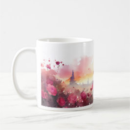 Taza De Café Silueta De Pareja En Acuarela Casada