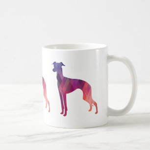 Taza De Café Silueta de patrón geográfico de Greyhound italiano