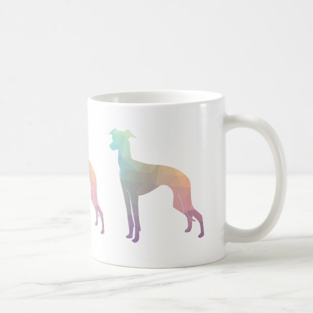 Taza De Café Silueta de patrón geográfico de Greyhound italiano (Derecha)