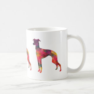 Taza De Café Silueta de patrón geográfico de Greyhound italiano