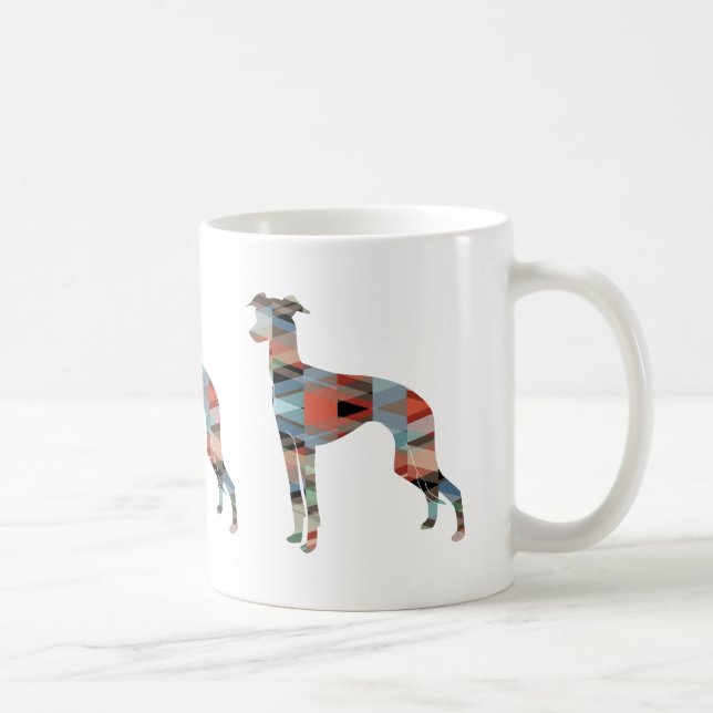 Taza De Café Silueta de patrón geográfico de Greyhound italiano (Derecha)