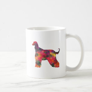 Taza De Café Silueta de patrón geométrico afgano Hound Multi