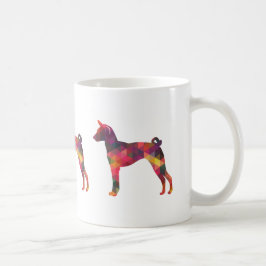 Taza De Café Silueta de patrón geométrico Basenji Multi
