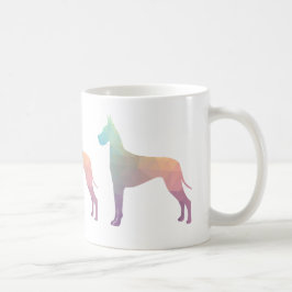 Taza De Café Silueta de patrón geométrico colorido de danés gra