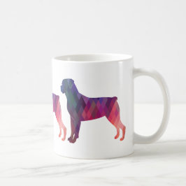 Taza De Café Silueta de patrón geométrico colorido de Rottweile