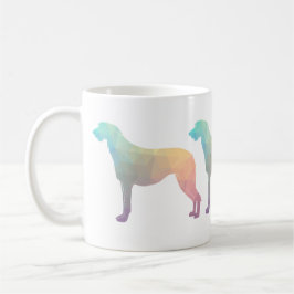 Taza De Café Silueta de patrón geométrico de Deerhound escocés