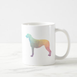 Taza De Café Silueta de patrón geométrico de Deerhound escocés