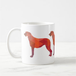 Taza De Café Silueta de patrón geométrico de Deerhound escocés