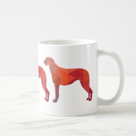 Taza De Café Silueta de patrón geométrico de Deerhound escocés