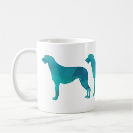 Taza De Café Silueta de patrón geométrico de Deerhound escocés