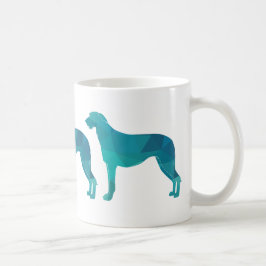Taza De Café Silueta de patrón geométrico de Deerhound escocés