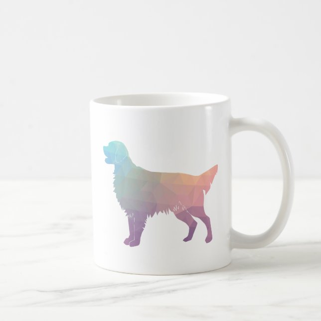 Taza De Café Silueta de patrón geométrico de Golden Retriever (Derecha)