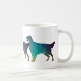 Taza De Café Silueta de patrón geométrico de Golden Retriever