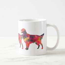 Taza De Café Silueta de patrón geométrico de Golden Retriever