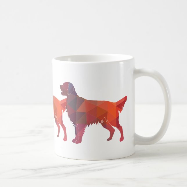 Taza De Café Silueta de patrón geométrico de Golden Retriever (Derecha)
