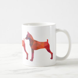 Taza De Café Silueta de patrón geométrico de Pinscher en miniat