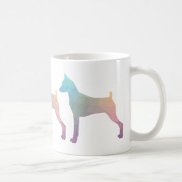 Taza De Café Silueta de patrón geométrico de Pinscher en miniat