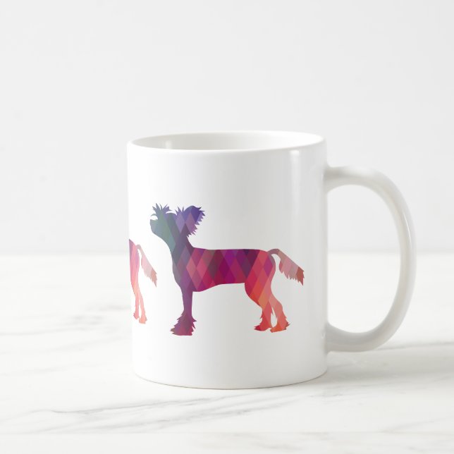 Taza De Café Silueta de patrón geométrico en la cresta china (Derecha)