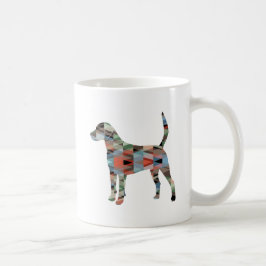 Taza De Café Silueta de patrón geométrico Harrier Hound Dog