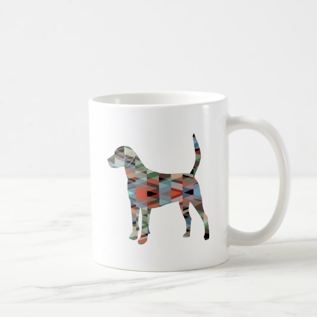Taza De Café Silueta de patrón geométrico Harrier Hound Dog (Derecha)