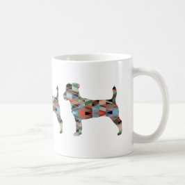 Taza De Café Silueta de patrón geométrico Jack Russell Terrier