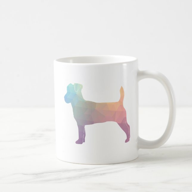 Taza De Café Silueta de patrón geométrico Jack Russell Terrier (Derecha)
