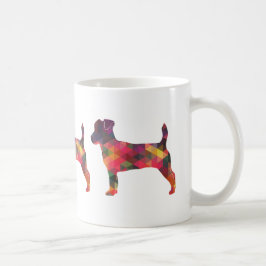 Taza De Café Silueta de patrón geométrico Jack Russell Terrier