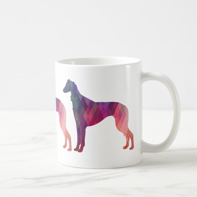 Taza De Café Silueta de patrón geométrico Saluki (Derecha)