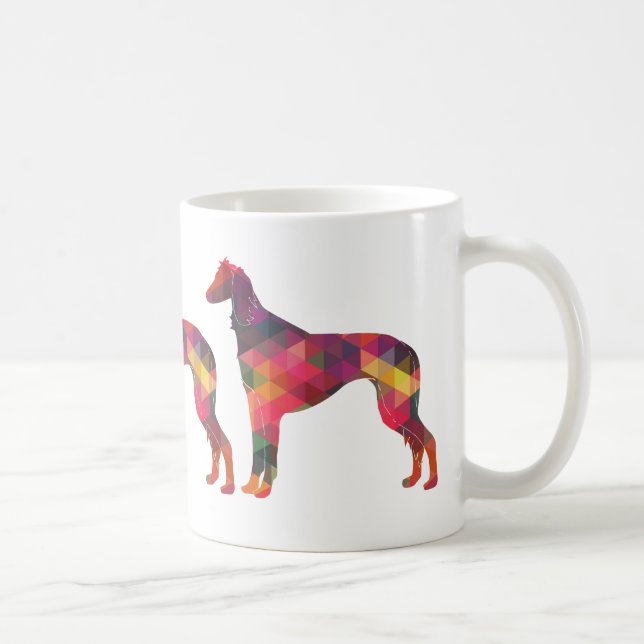 Taza De Café Silueta de patrón geométrico Saluki (Derecha)