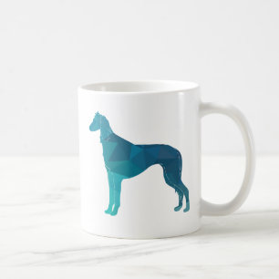 Taza De Café Silueta de patrón geométrico Saluki