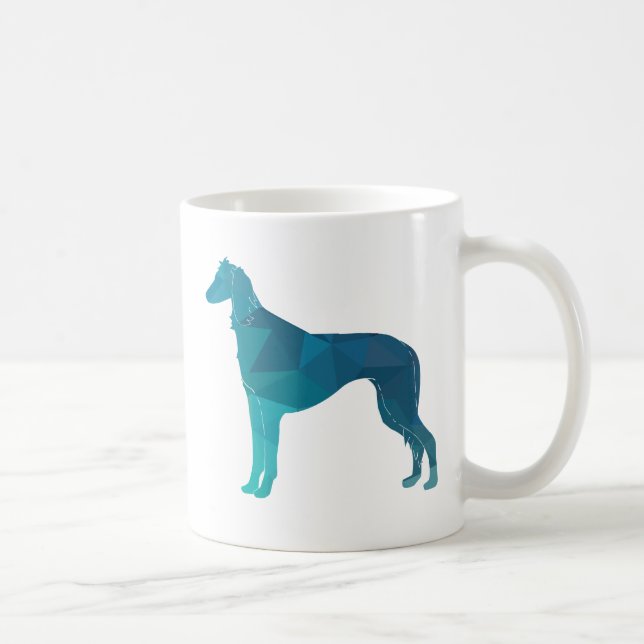 Taza De Café Silueta de patrón geométrico Saluki (Derecha)