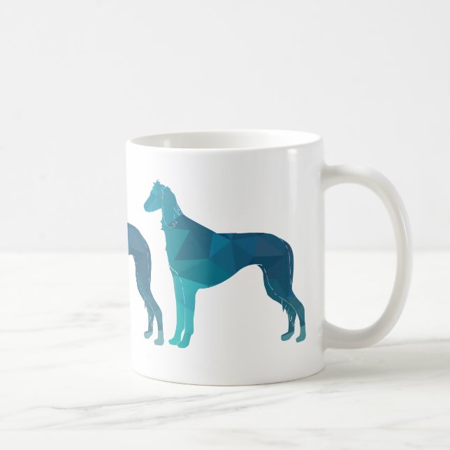 Taza De Café Silueta de patrón geométrico Saluki (Derecha)